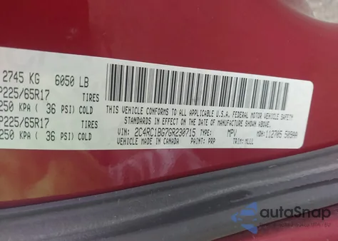 2016 Chrysler Town & Country Touring from USA, damaged, VIN 2C4RC1BG7GR230715